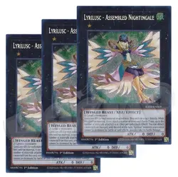 Yugioh Lyrilusc Assembled Nightingale x 3 1st Edition Secret Rare NM - Free Holo - Image 1