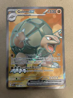 Pokemon Golem EX TCG Full Art Holo Rare Card 189/165 Scarlet & Violet 151 NM - Image 1