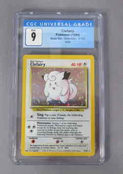 1999 Pokemon #5/102 Clefairy Base Unlimited Holo Card Graded CGC 9 Mint - Image 1