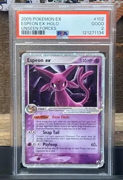 Pokemon TCG Espeon EX Unseen Forces Holo Card 102/115 Rare EX - Image 1