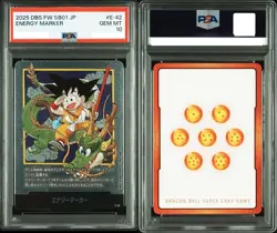 PSA 10 Energy Marker Son Goku E-42 2025 Dragon Ball Fusion World Card Japanese - Image 1