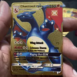 Pokemon Charizard GX 250HP Gold Foil Fan Art Card stage 2 MINT CONDITION - Image 1