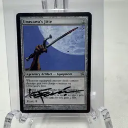 Magic MTG Betrayers of Kamigawa Umezawa's Jitte Signed by Christopher Moeller LP - Image 1