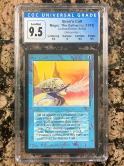 MTG Siren's Call x1 Beta Edition Graded CGC 9.5 GEM MINT, Magic the Gathering - Image 1