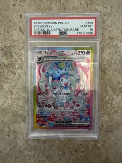 2025 POKEMON PRISMATIC EVOLUTIONS SPECIAL ILLUSTRATION RARE SYLVEON EX PSA 10 - Image 1