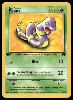 Pokemon TCG Team Rocket #56/82 Ekans 1st Edition NEAR MINT - Image 1
