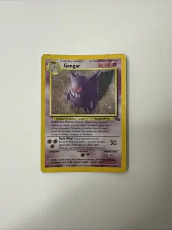 Pokemon Gengar 20/62 Fossil Unlimited Holo Rare WOTC, MP/HP, Vintage - Image 1