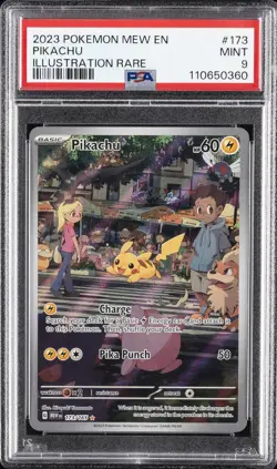 2023 POKEMON MEW EN-151 ILLUSTRATION RARE #173 PIKACHU PSA 9 - Image 1