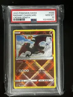 Radiant Charizard Pokemon 020/159 Crown Zenith Holo PSA 10 Gem Mint Ships Fast - Image 1