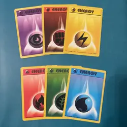 Pokemon TCG: Base Set Energy Set Lot, English, HP (6 Cards) - Image 1