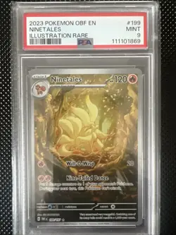 2023 Pokemon OBF EN Illustration Rare #199 Ninetales PSA 9 - Image 1