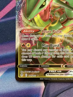 Pokemon TCG Rayquaza VMAX HoloFull Art Rare Card Evolving Skies 111/203 NM - Image 5