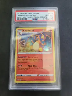PSA 10 GEM MINT Charizard 025/185 CRACKED ICE Vivid Voltage HOLO Pokemon Card - Image 1