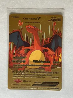 Pokemon Charizard -V Max GX - 120HP - Gold Foil Fan Art - Card Lot of 6 - Image 4