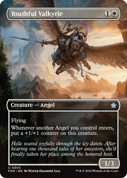 Youthful Valkyrie (Borderless) - Foundations - Near Mint - Image 1