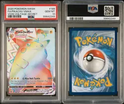 2020 POKEMON SWORD & SHIELD VIVID VOLTAGE #188 PIKACHU VMAX FA SECRET PSA 10 - Image 3