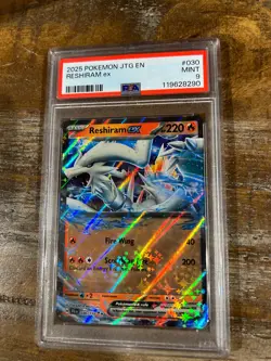 POKEMON 2025 Journey Together RESHIRAM EX #030 PSA 9 Mint RARE - Image 1