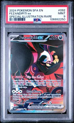 2024 Pokemon SFA EN-Shrouded Fable #092 Fezandipiti EX SIR PSA 9 - Image 1