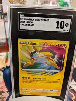Pokemon TCG Raikou Vivid Voltage 050/185 Holo Amazing Rare SGC 10 - Image 1