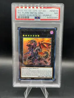 2020 PSA 7 Yu-Gi-Oh! LDS1 Red Eyes Purple Ultra Rare Flare Metal Dragon - Image 1