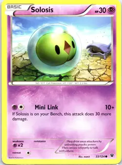 Pokemon TCG Solosis XY Fates Collide 33/124 Regular Common Card Played LP - Image 1
