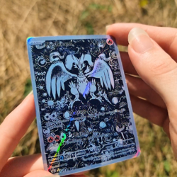 Reshiram Pokemon Custom Card TCG Holo Holographic Full Art 28/113 - Image 2