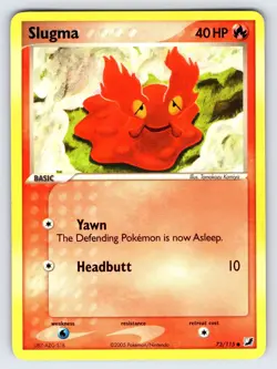 Slugma 73/115 2005 EX Unseen Forces Pokemon Card TCG Komiya Art Common - Lp/Vlp - Image 1