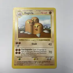 Dugtrio Shadowless Base Set - Super Rare Pokemon Card LP - Image 1