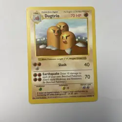 Dugtrio Shadowless Base Set - Super Rare Pokemon Card LP - Image 5