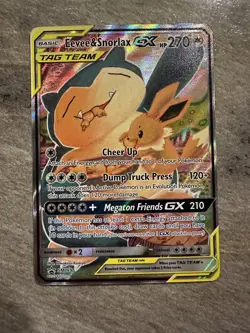 Pokemon Eevee and Snorlax GX Tag Team Promo Card SM169 Near Mint Ungraded - Image 1