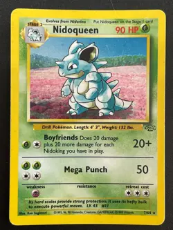 Nidoqueen 7/64 Holo Rare Unlimited Card WotC Pokemon Jungle - Image 1