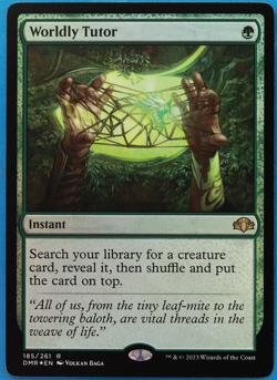 Worldly Tutor FOIL Dominaria Remastered MINT Green Rare CARD (503736) ABUGames - Image 1