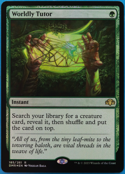 Worldly Tutor FOIL Dominaria Remastered MINT Green Rare CARD (503735) ABUGames - Image 1