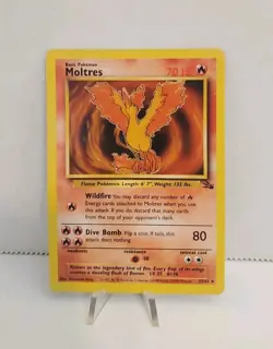 Moltres 27/62 Fossil Unlimited Non Holo Rare WotC 1999 Vintage Pokemon TCG Card - Image 1