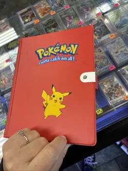 Vintage 1999 Pokemon Pikachu Red Binder TCG Album Snap 30 Page Card Holder - Image 3