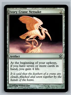 Magic MTG Saviors of Kamigawa Ivory Crane Netsuke #155/165 TCG CCG - Image 1