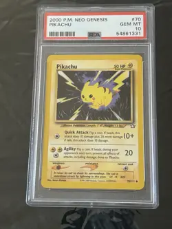 Pikachu 70/111 2000 Pokemon Neo Genesis Unlimited PSA 10 GEM MT WOTC - Image 1