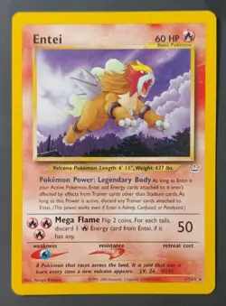 Entei #17/64, Neo Revelation Unlimited Rare, 2000 Vintage Pokemon TCG, NM - Image 1