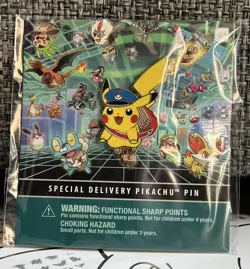 Special Delivery Pikachu Pokemon Pin - Pokemon Center Exclusive New Sealed - Image 1