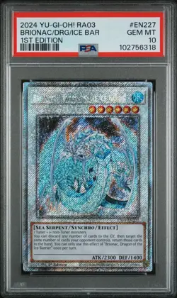 💎 PSA 10 💎 Yugioh Brionac Dragon of the Ice Barrier RA03-EN227 Platinum Rare - Image 1