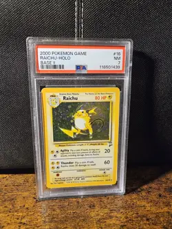 Pokemon TCG Raichu Holo Rare Card 16/130 Base Set 2 PSA 7 - Image 1