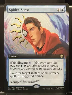 Spider-Sense FOIL EXTENDED #284 NM MTG Spiderman Magic Card Buy-a-Box Promo - Image 1