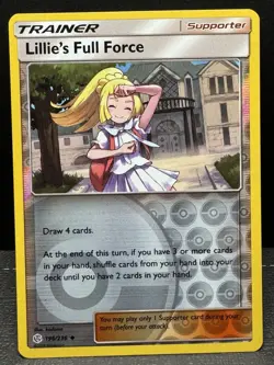 Lillie's Full Force 196/236 Reverse Holo Cosmic Eclipse Set Pokemon Card 2019 LP - Image 1