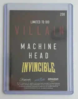 SDCC 2025 Exclusive Invincible Machine Head Blood Splatter Promo Card #208 1/100 - Image 2