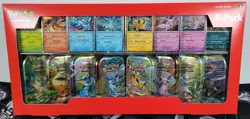 PokemonTCG Prismatic Evolutions Costco 8 Mini-Tin Bundle w Promo Cards (In Hand) - Image 1