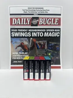 Magic the Gathering Spider Man Welcome Decks & 2 Daily Bugle newspaper playmats - Image 3