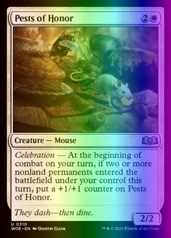 MTG Magic the Gathering Pests of Honor (310/515) Wilds of Eldraine LP FOIL - Image 1