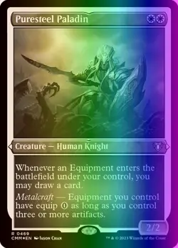 MTG Magic the Gathering Puresteel Paladin (469/1173) Commander Masters LP FOIL - Image 1
