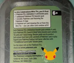 POKEMON TCG CELEBRATIONS TORCHIC, TREECKO, MUDKIP MINI TIN with 19 CARDS - Image 3