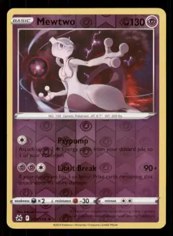 Mewtwo Crown Zenith #059/159 Rare Reverse Holo Pokemon LP - Image 1